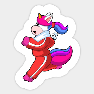 Unicorn at Running Sticker